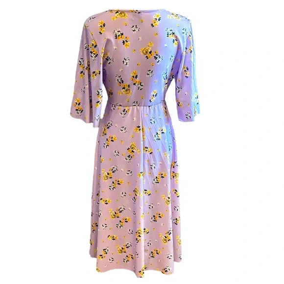 ASOS Maternity Kimono V-Neck Floral Midi Dress Sz 6 - Picture 5 of 7